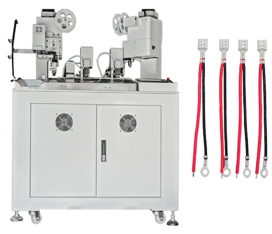 Automatic-three-sided-two-wires-crimping-machine - Wire Harness Processing Equipment Auto Three-Side Double Wire Crimping WPM-038F